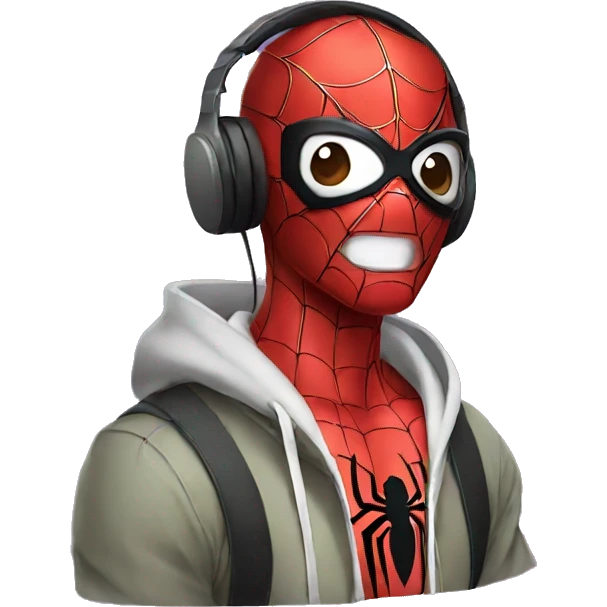 anime spiderman wearing headphones emoji