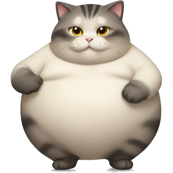 chubby cat with a belly emoji