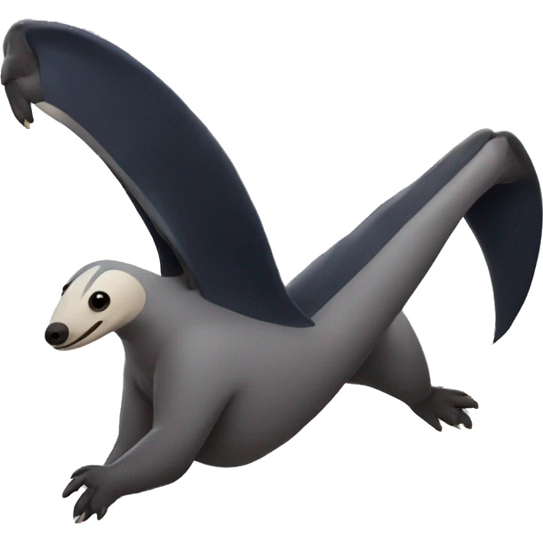 Flying anteaters with stars around them at night emoji