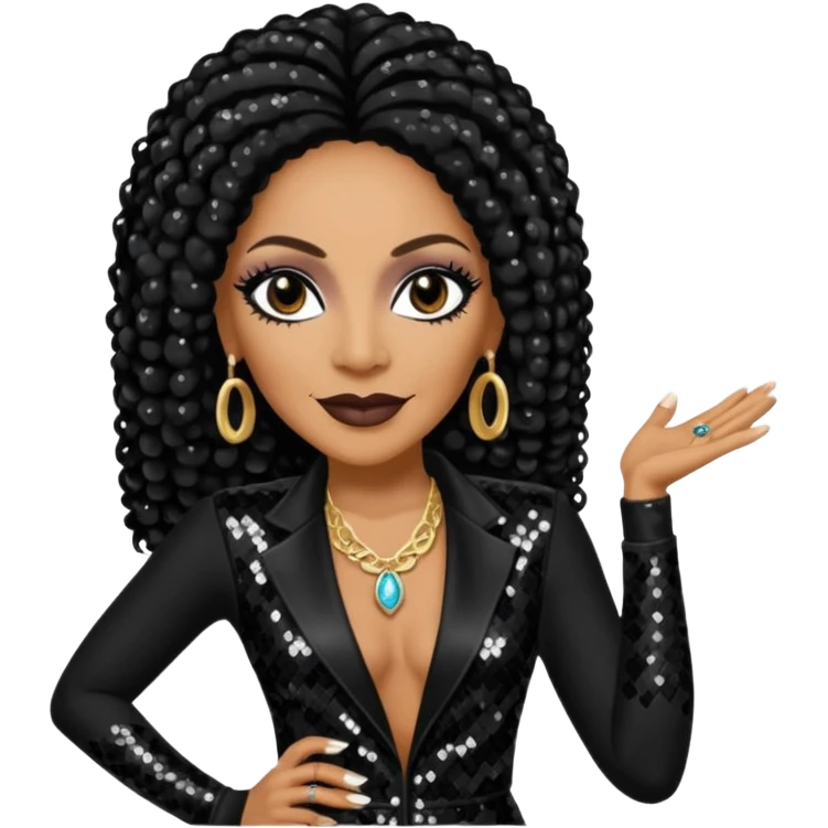 Sheila E with black sequin outfit emoji