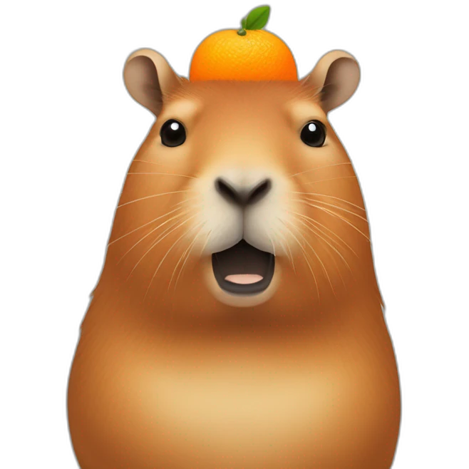 capybara with an orange on its head emoji