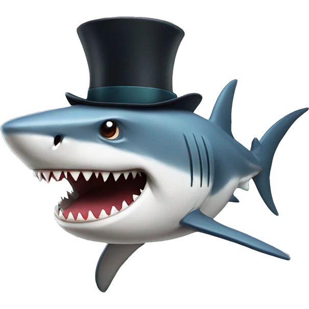 shark with tophat emoji