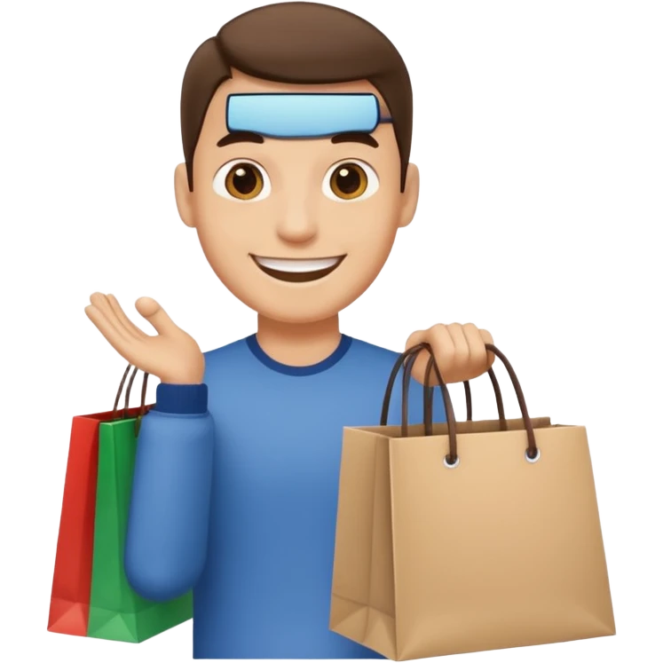 man with shopping bags emoji