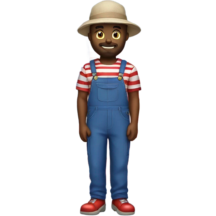 extremely patriotic man wearing american flag overalls, fireworks,  emoji