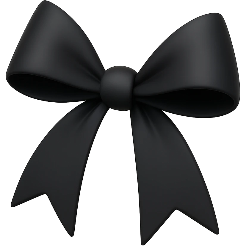 Create a gothic bow in 3D black style with a blue color variation. emoji