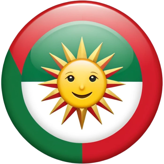 flag of Kurdistan, circular badge, emoji style emoji