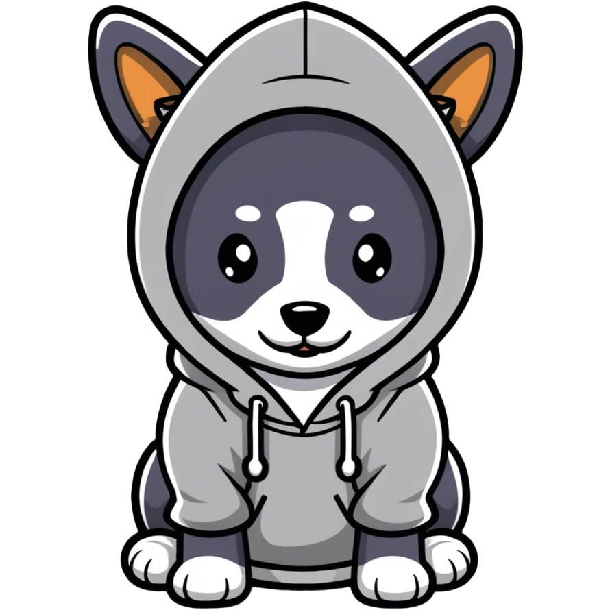 Dog wearing a hoodie emoji