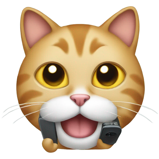 Cat texting on phone emoji