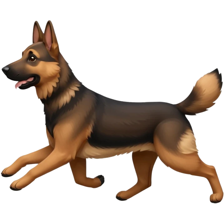 german shepherd running emoji