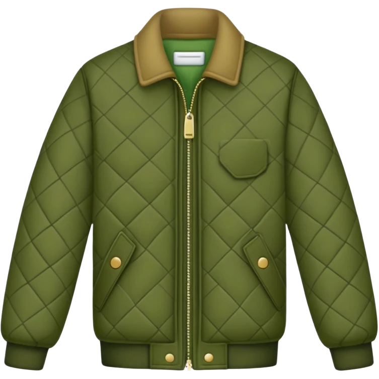 dark olive green jacket over a lighter green top emoji