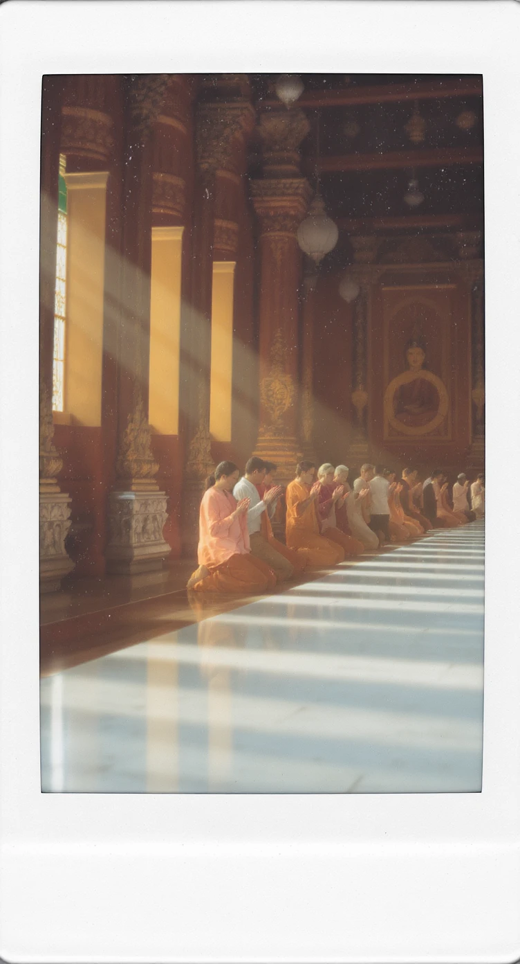 people praying in a Buddhist temple emoji