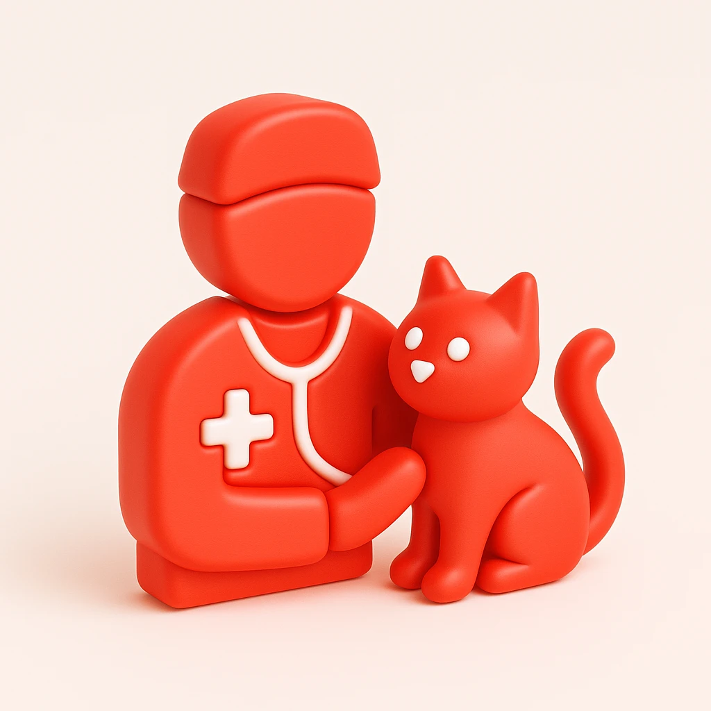 veterinarian examining a cat emoji