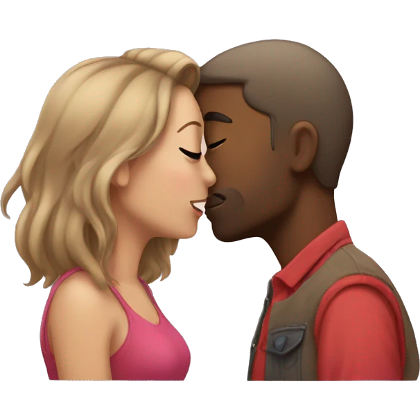 Boyfriend and girlfriend kissing each other  emoji