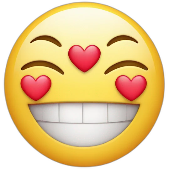 Smiling face with smiling eye and three heart emoji