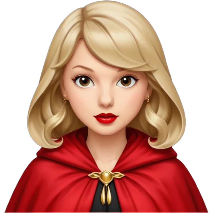 Taylor Swift red líp and elegant clook emoji