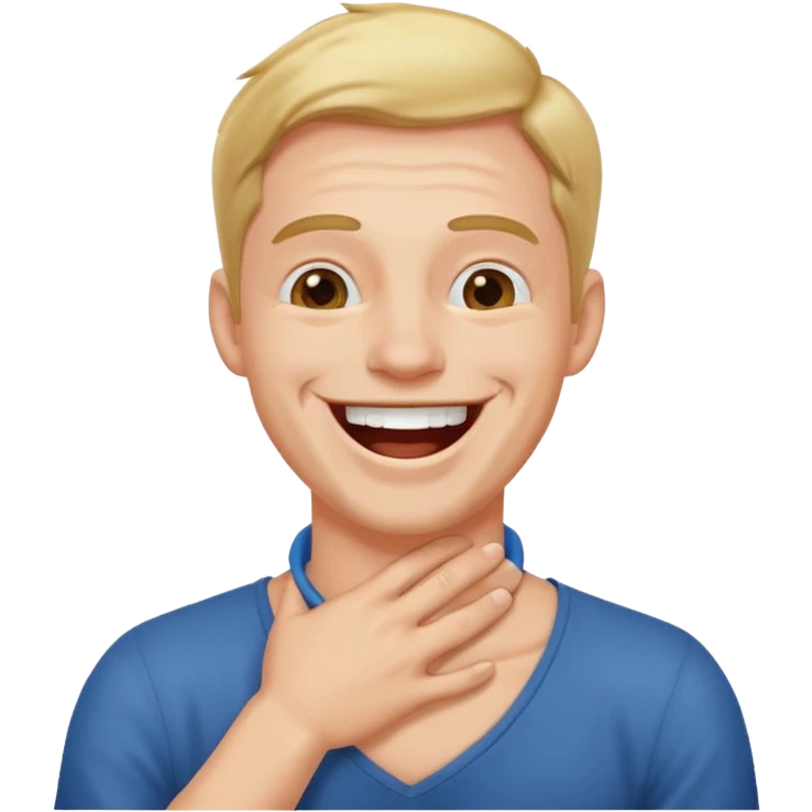 guy laughing holding his neck emoji