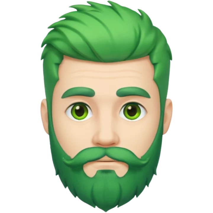 green hair and beard man emoji