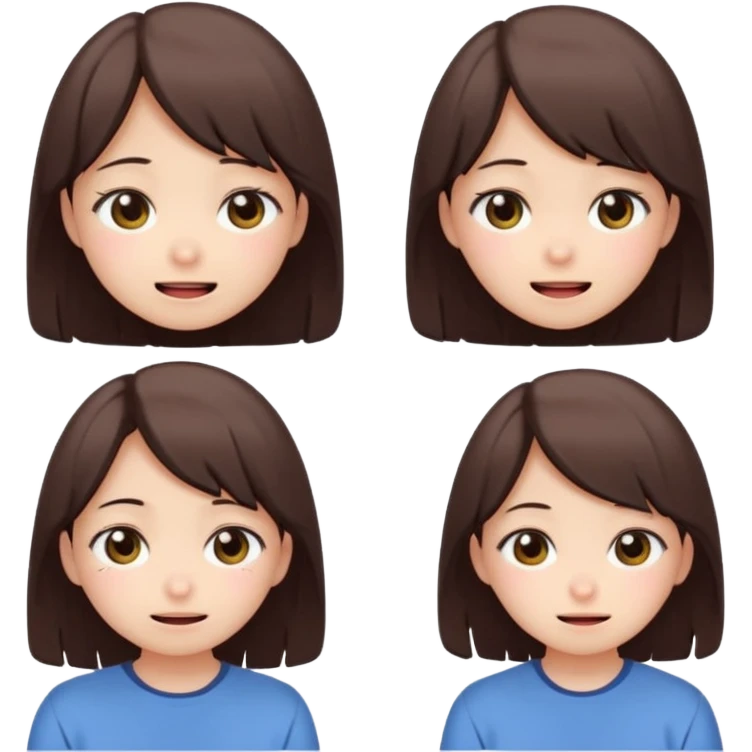  prompt เพื่อสร้างเป็นกริด 9 ภาพสร้างอิโมจิขนาด 1:1 ในสไตล์Yuru-Chara style บนภาพเดียวขนาด 16:9 โดยจัดวางแบบไม่มีส่วนไหนทับกัน มีขอบขาวแบบสติกเกอร์ ดังนี้
1) เด็กผู้หญิงหน้ายิ้ม 2) เด็กผู้หญิงน่ารักๆทำหน้าเบื่อโลก 3) เด็กผู้หญิงหน้าร้องให้ แบบน่ารักๆติดงอแง  emoji