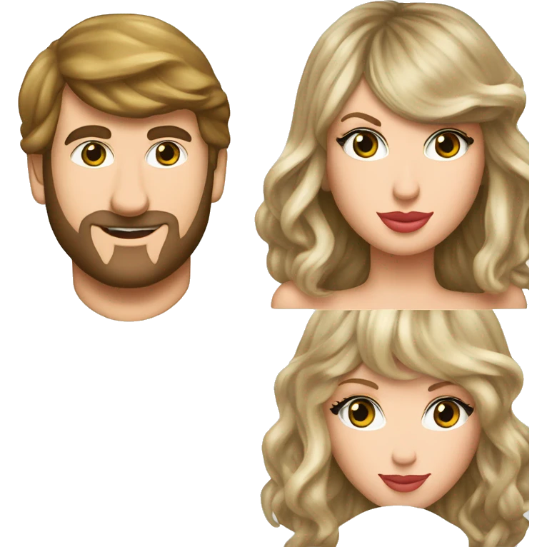 Taylor swift con el pelo liso junto a travis Kelcey  emoji