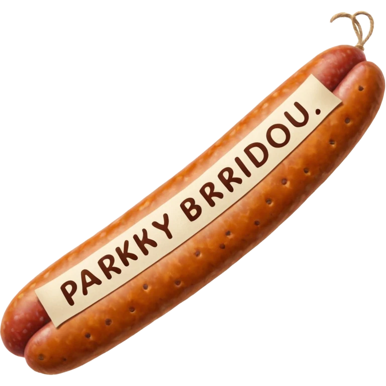 Saucisson avec écris en bas parky bridou emoji