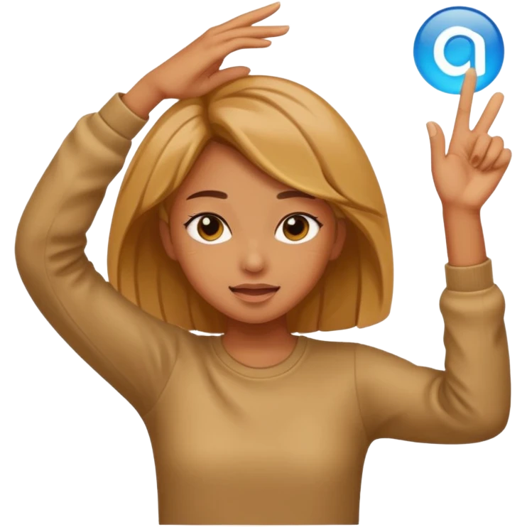 A girl dabbing emoji