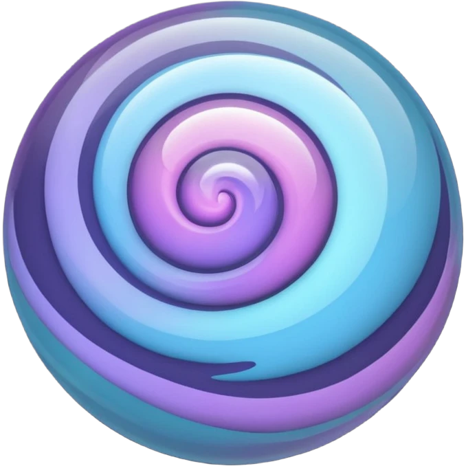 Create a glass orb or sphere with swirling colors that convey a magical and special feeling. Use soft, muted purples and blues, avoiding bright or neon tones, to create a calm and harmonious look. Keep it visually ap
 emoji