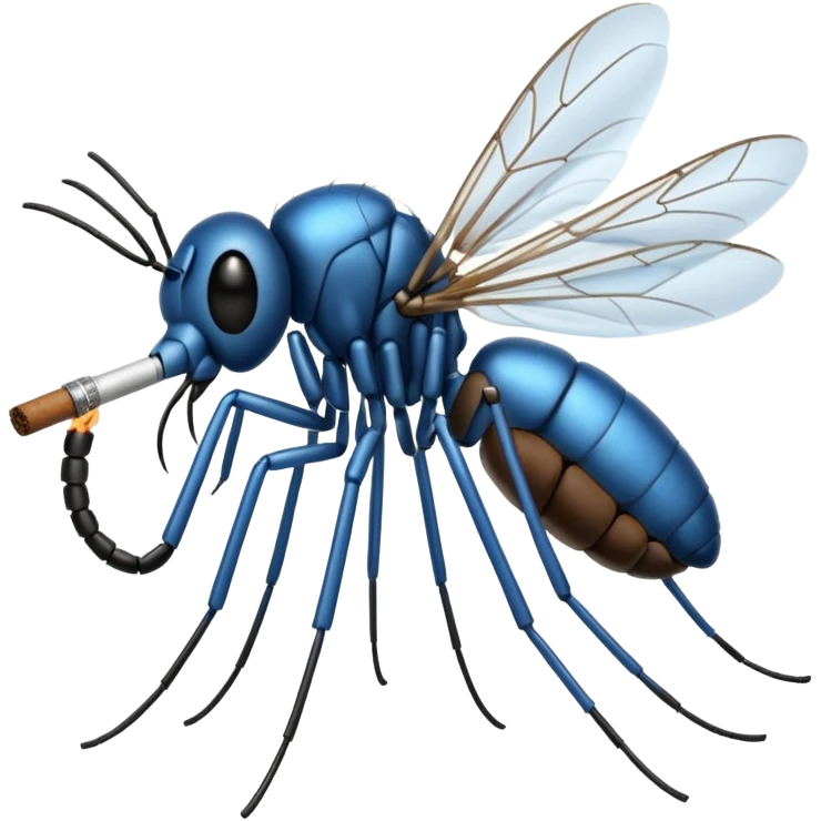 mosquito azul fumando un cigarro emoji
