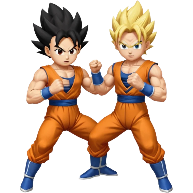 Goku and Vegeta in white backround emoji