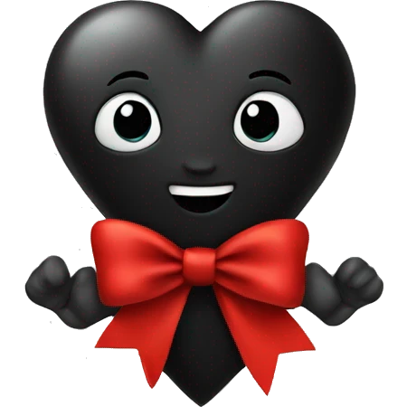 Black heart with red bow emoji