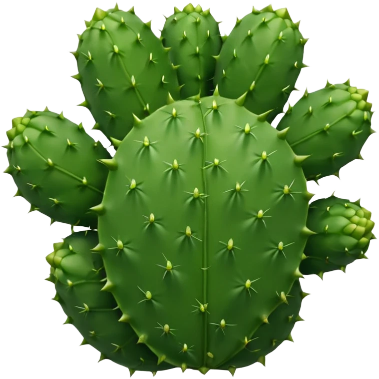 Realistic emoji of a Mexican nopal, without thorns or spines, smooth green surface, juicy and fresh like the kind used for cooking in Mexico. emoji