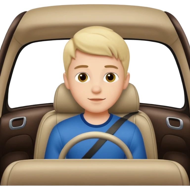 charming boy in car interior emoji