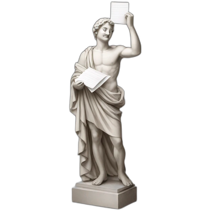 statue holding papers italy emoji