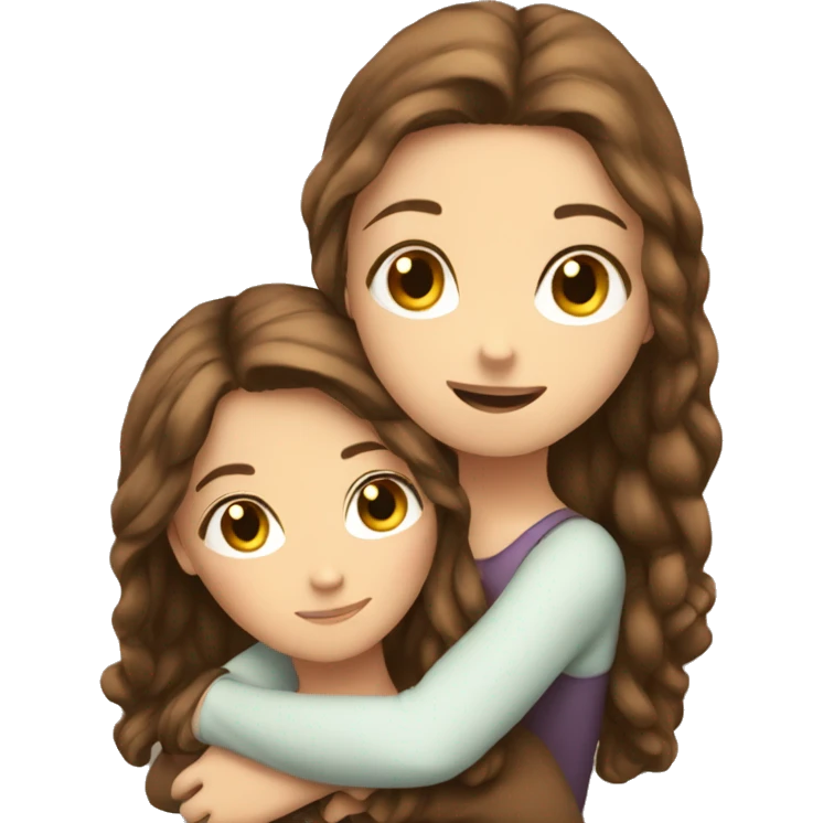Best friends hug brown hair white girls emoji