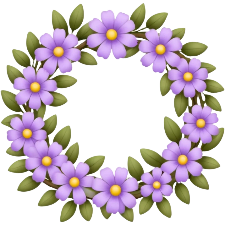 flowers wreath light purple emoji