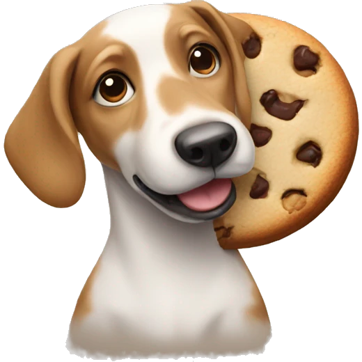 dog with a cookie emoji