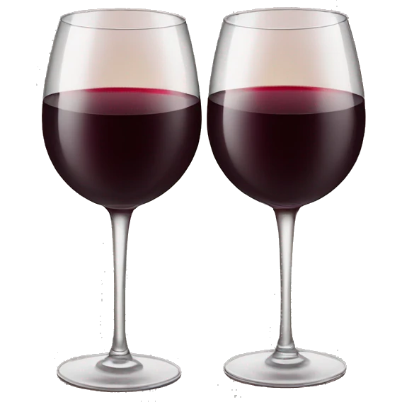 2 glasses of red wine cheersing  emoji