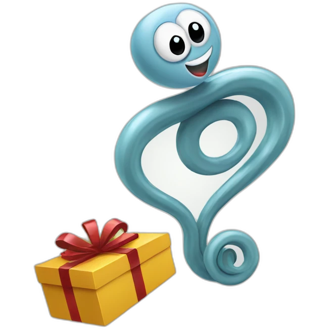 clippy giving a gift emoji