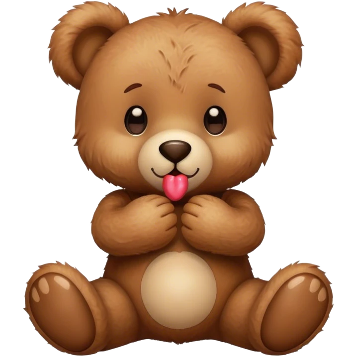 cute teddy bear sending a kiss emoji