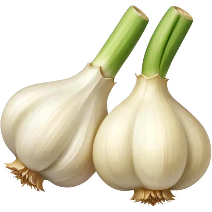two garlic 45 degrees no need the green thingy emoji