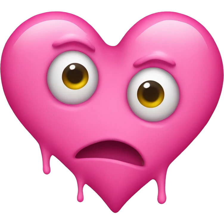 pink heart eye face emoji with pink barf emoji