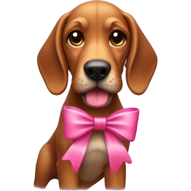Blood hound with pink bow emoji