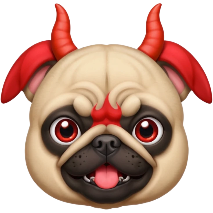 Pug dog with devil horns  emoji