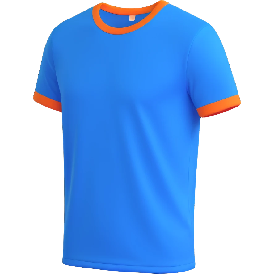 short sleeve tee shirt, solid blue color, no logos or patterns emoji
