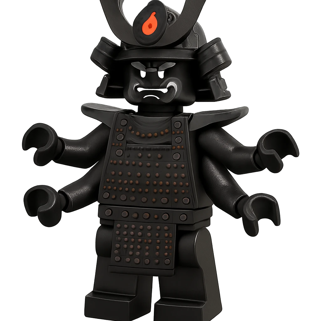 Garmadon, four arms, samurai armor, LEGO style, no text emoji