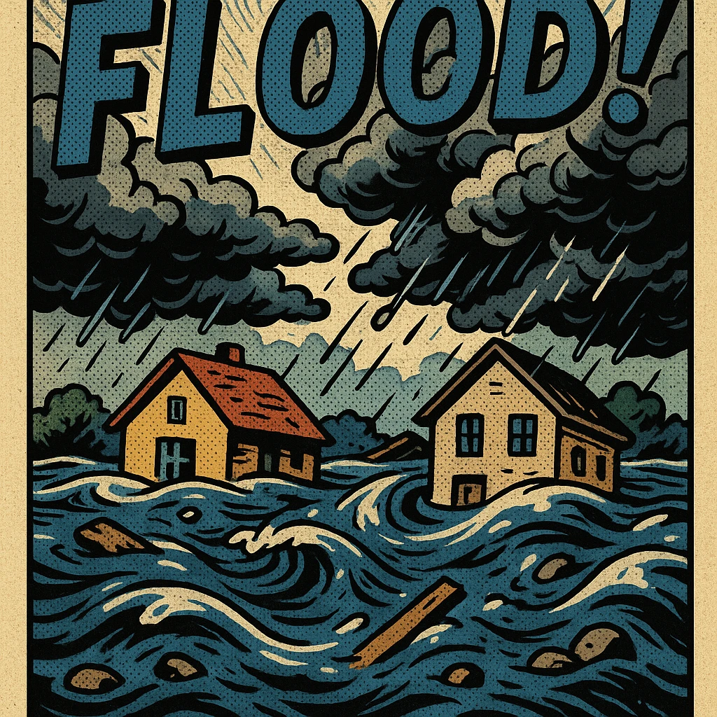 dramatic style flood emoji