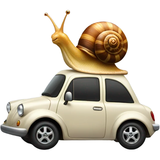 A snail in a car emoji