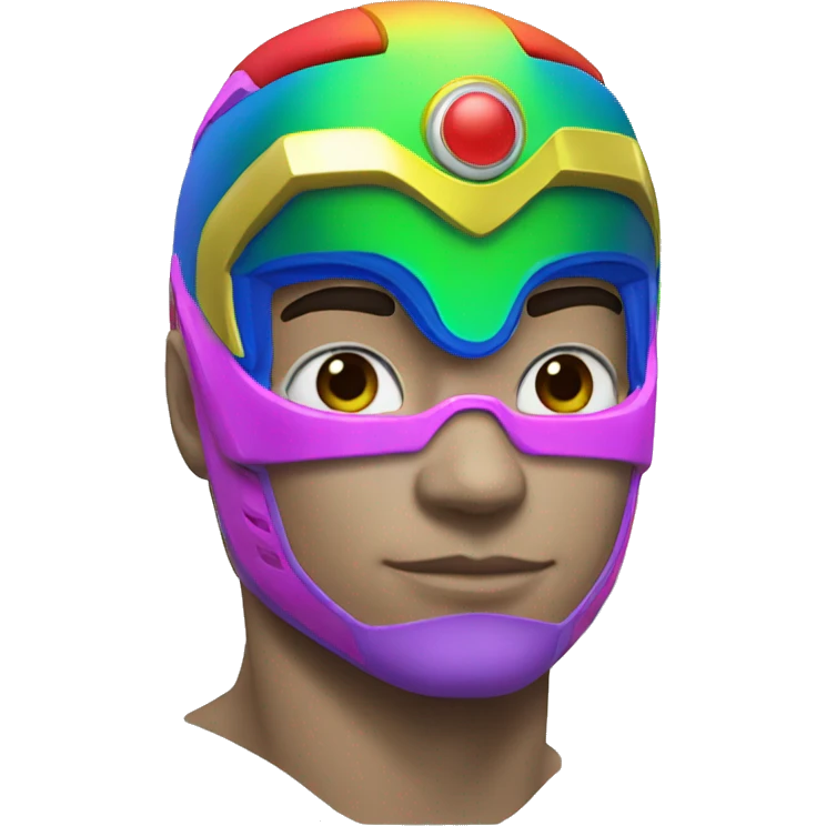 rainbow Power ranger shoulder to head emoji