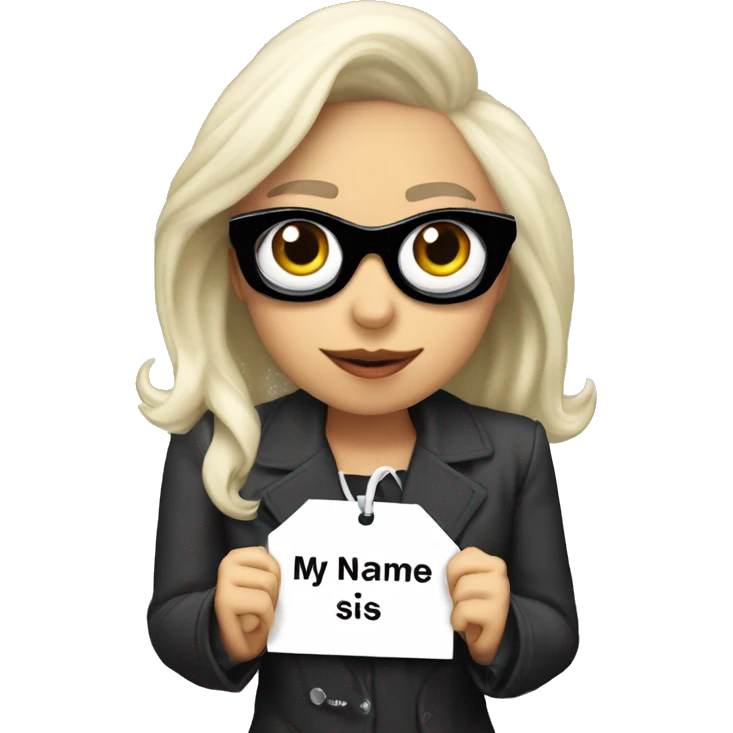 lady gaga with a name tag that says “my name is… MAX RIOS” emoji