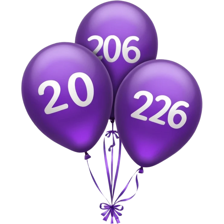 baloons with "2026" year to put on the menu in dark brown and violet. please user correct year: 2026 emoji