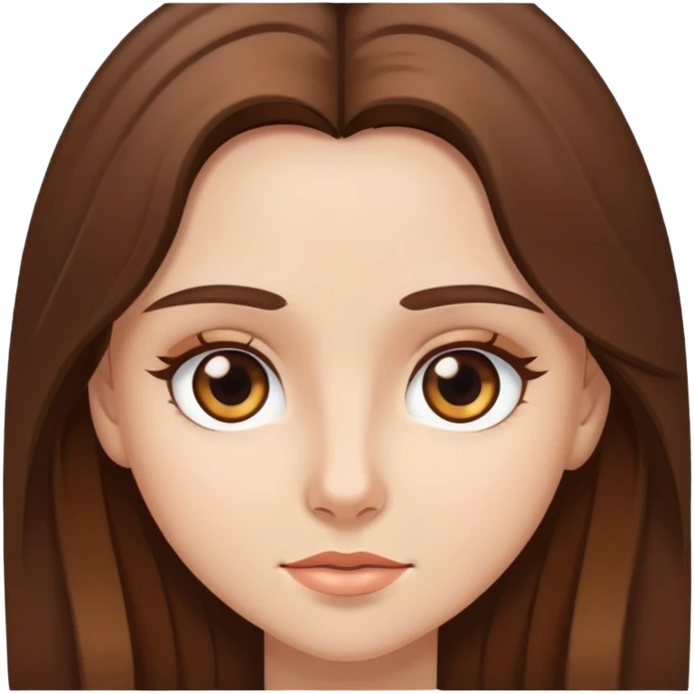 brown eyed girl with long brown hair emoji
